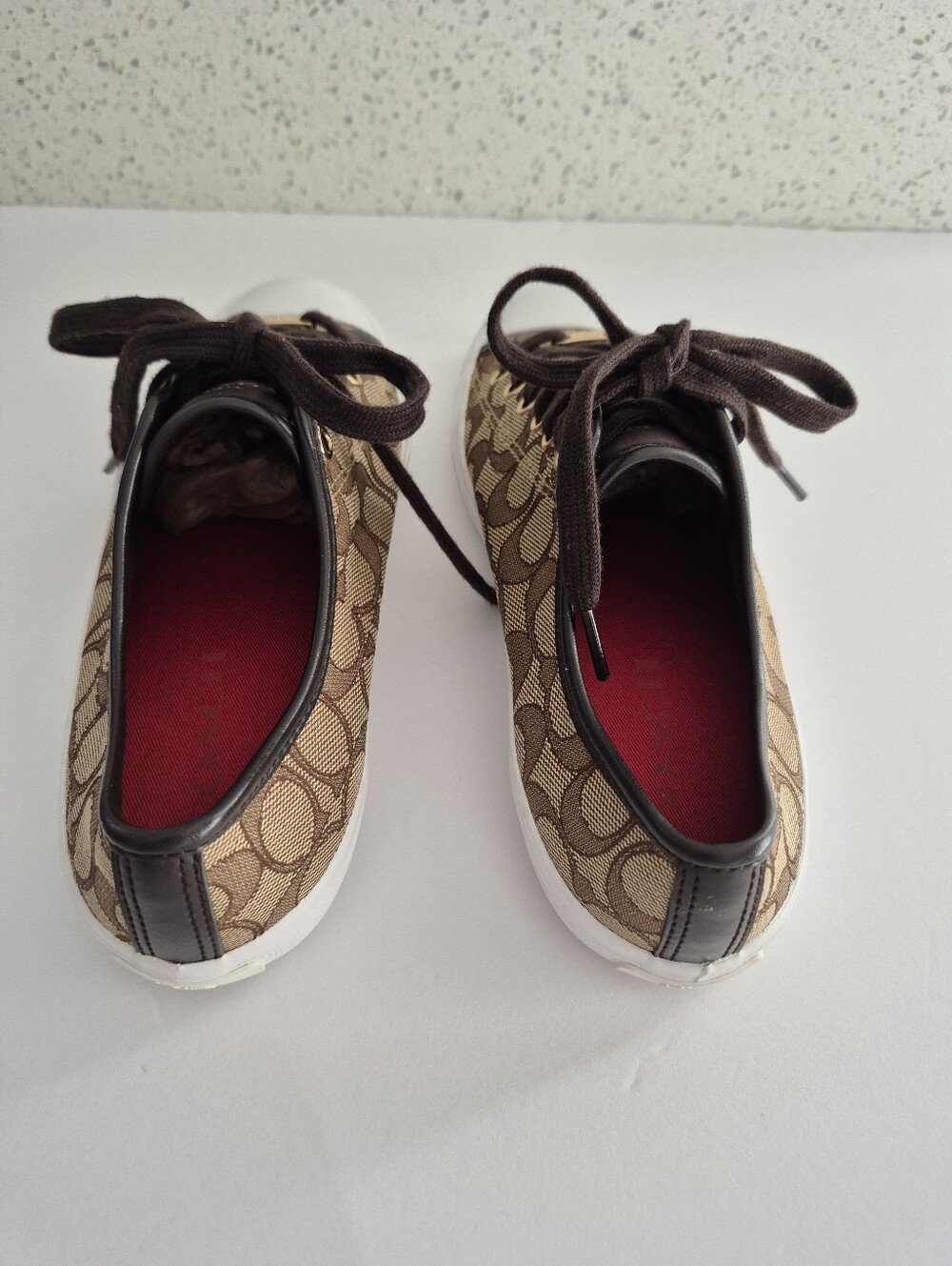 Coach Signature Canvas Low-Top Sneaker in Brown and White - Picture 4 of 4